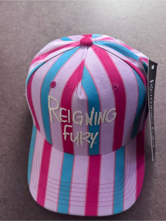 Reigning Fury Accessories - Reigning Fury Striped Pink & Teal Cap